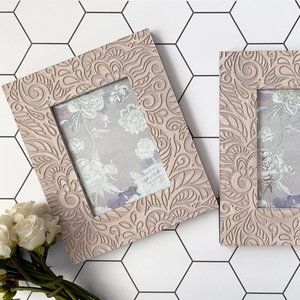Two Carved Picture Frames in Vintage Rose